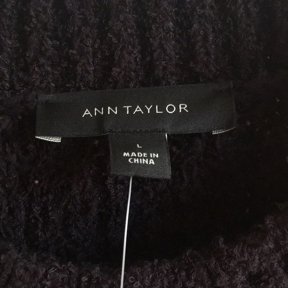 Ann Taylor NWT cozy black “Tweed Sweater” L - Picture 5 of 7